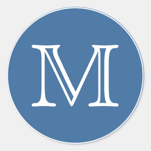 Monogramm Runder Aufkleber (Vorderseite)