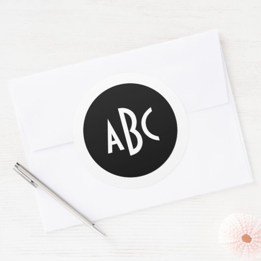 Monogramm Runder Aufkleber (Umschlag)