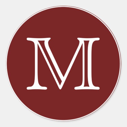 Monogramm Runder Aufkleber (Vorderseite)