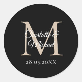 Monogramm Runder Aufkleber