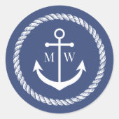 Monogramm Runder Aufkleber (Vorderseite)