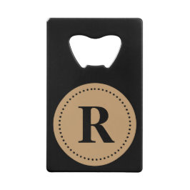 Monogramm Rundkamel braun/schwarz, Dotgrenze Geldkarten Flaschenöffner