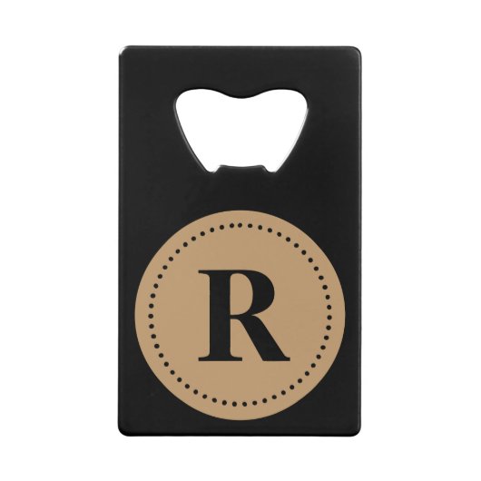 Monogramm Rundkamel braun/schwarz, Dotgrenze Geldkarten Flaschenöffner (Vorderseite)