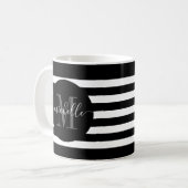 Monogramm-Rundschreiben mit schwarzem Streifen Mod Kaffeetasse (Vorderseite Links)
