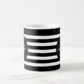 Monogramm-Rundschreiben mit schwarzem Streifen Mod Kaffeetasse (Mittel)