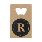 Monogramm Rundschwarz/Kamelbraun, Dotgrenze Geldbeutel Flaschenöffner (Rückseite)