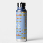 Monogramm Rustic Daisy Floral Liebe Blue Water Bot Trinkflasche (Links)
