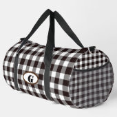 Monogramm rustikal anpassen Kariert Duffle Bag (Rechte Ecke)