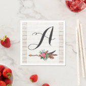 Monogramm Rustikal Boho Federn Pfeil Hochzeit Serviette (Beispiel)