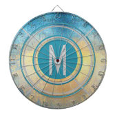 Monogramm-Rustikal-Dart-Karte Dartscheibe (vorne)