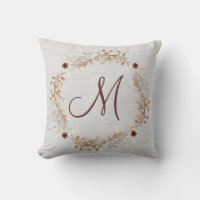 Monogramm rustikal getrocknete Blume Kissen Kissen