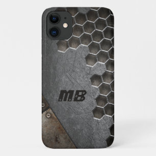 Monogramm Rustikal Grunge Männlich Personalisiert Case-Mate iPhone Hülle