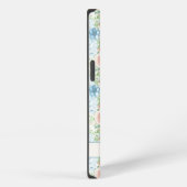 Monogramm Rustikal Rosa Blau Aquarell Blumen iPhone Hülle (Rechte Seite)