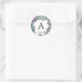 Monogramm rustikale Aquarellfarben Runder Aufkleber (Tasche)