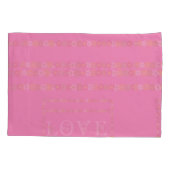 Monogramm rustikale Daisy Floral Liebe Rosa Kissenbezug (Rückseite)