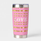 Monogramm rustikale Daisy Floral Liebe Thermobecher (Vorderseite)