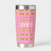 Monogramm rustikale Daisy Floral Liebe Thermobecher (Rückseite)