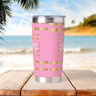 Monogramm rustikale Daisy Floral Liebe Thermobecher