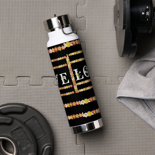 Monogramm rustikale Daisy Floral Liebe Trinkflasche (Fitnessstudio)