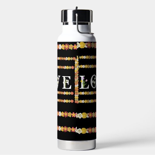 Monogramm rustikale Daisy Floral Liebe Trinkflasche (Links)