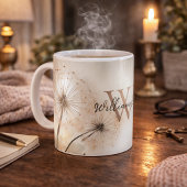 Monogramm rustikale Dandeline Kaffeetasse