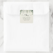 Monogramm Rustikale Eukalyptus-Hochzeit Quadratischer Aufkleber (Tasche)
