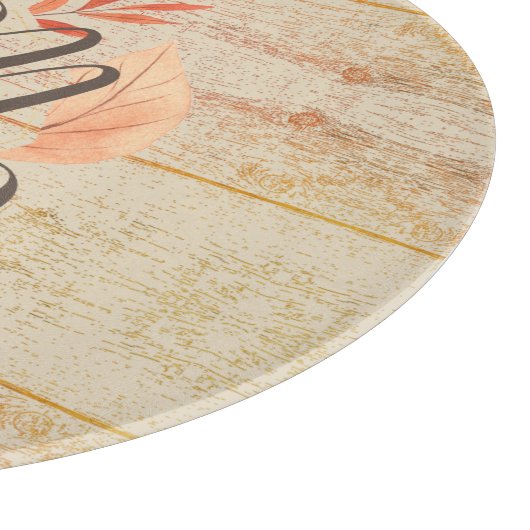 Monogramm rustikale Herbstlaub Schneidebrett (Ecke)