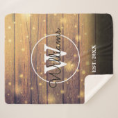 Monogramm rustikale Holzpaneele Sherpadecke (Vorderseite (Horizontal))