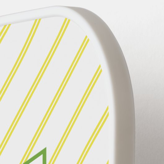 Monogramm rustikale Lemonen Aquarellstreifen Pickleball Schläger (Linke Seite)