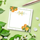 Monogramm rustikale Orangen Zitrusfarbenholz Post-it Klebezettel