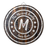 Monogramm Rustikale Scheunenholz Dartscheibe (vorne)