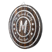 Monogramm Rustikale Scheunenholz Dartscheibe (Vorderseite rechts)