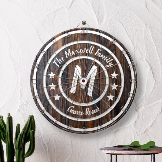 Monogramm Rustikale Scheunenholz Dartscheibe