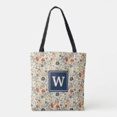 Monogramm rustikale skandinavische Wildblumen Tasche (Rückseite)
