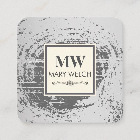 Monogramm rustikale Textur Terminkarte (Vorderseite)