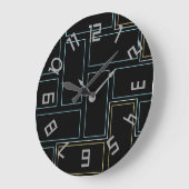 Monogramm rustikale Zahlen Große Wanduhr (Winkel)