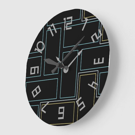 Monogramm rustikale Zahlen Große Wanduhr (Winkel)