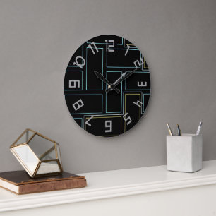 Monogramm rustikale Zahlen Große Wanduhr