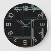 Monogramm rustikale Zahlen Große Wanduhr (Vorderseite)