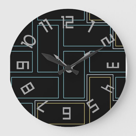 Monogramm rustikale Zahlen Große Wanduhr (Vorderseite)