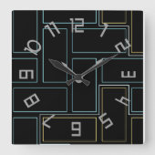 Monogramm rustikale Zahlen Quadratische Wanduhr (Vorderseite)