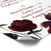 Monogramm rustikaler Blütenblausch Burgundy Fall F Poster (Ecke)