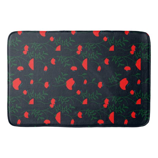 Monogramm Rustikaler Chic Floral Badematte (Vorderseite)