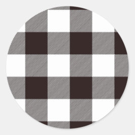 Monogramm Rustikaler Chic Kariert Runder Aufkleber