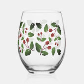 Monogramm rustikaler Fall-Acorns & Oak-Blätter Weinglas Ohne Stiel (Vorderseite)