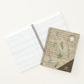 Monogramm rustikaler Gärtner Initial und Name Retr Notizblock (Innenseite)