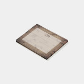 Monogramm| Rustikaler Holzausblick Post-it Klebezettel (angewinkelt)