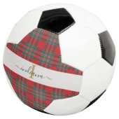 Monogramm Rustikaler Karierter Name Tartan Girly Fußball (Dreiviertel)