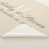 Monogramm | Rustikaler Leinenschau Sherpadecke (3/4)