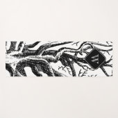 Monogramm rustikaler Schwarz-weißer Abstrakter Bau Yogamatte (Vorderseite (Horizontal))